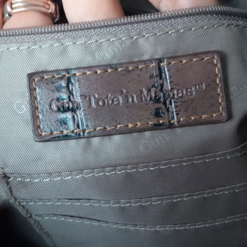 Gun Tote'n Mamas Concealed Carry Brown Swede Purse Shoulder Bag